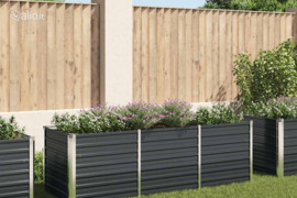 vidaXL Sodo lovelis, antracito, 240x80x77cm, plienas, aukštas