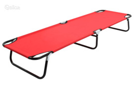vidaXL Sulankstomas saulės gultas, raudonas, plienas