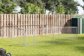 vidaXL Lauko voljeras šunims, 4x4x1m, galvanizuotas plienas