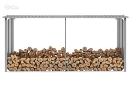 vidaXL Sodo malkinė, galvanizuotas plienas, 330x92x153cm, pilka