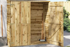 vidaXL Pašiūrė sodo įrankiams, 165x50x171cm, impregnuota pušies med.