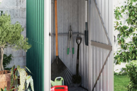 vidaXL Sodo sandėliukas, žalias, 118,5x97x209,5 cm, cinkuotas plienas