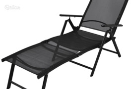 vidaXL Sulankstomas saulės gultas, aliuminis, juodas