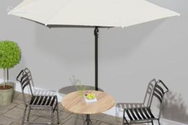 vidaXL Balkono skėtis su aliuminio stulpu, smėlio, 300x155cm, pusinis