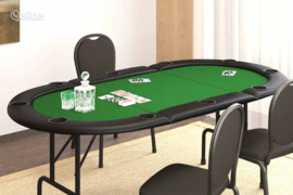 vidaXL Sulankstomas pokerio stalas, žalias, 207x106x76cm, 10 žaidėjų