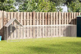 vidaXL Voljeras viščiukams, 5x1x1,5 m, galvanizuotas plienas