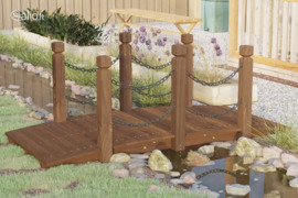 vidaXL Sodo tiltelis su grandinėmis, 150x67x56cm, eglės masyvas