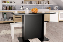 vidaXL Valgomojo stalas, juodos spalvos, 110x60x75cm, apdirbta mediena