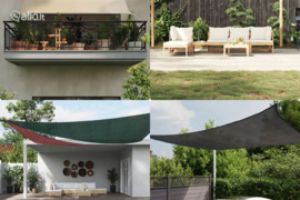 vidaXL Uždanga nuo saulės, antracito spalvos, 4x5x6,8m, HDPE, 160g/m²