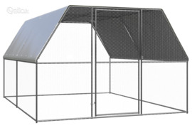 vidaXL Lauko narvas viščiukams, 3x4x2m, galvanizuotas plienas