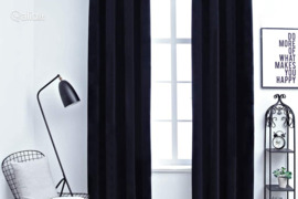 vidaXL Naktinės užuolaidos, 2vnt., juodos spalvos, 140x175cm, aksomas