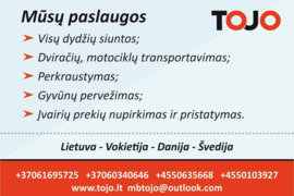 Lietuva-Danija-Lietuva. Siuntinių vežimas. Express kroviniai