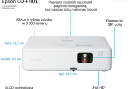 SU GARANTIJA! Projektorius Epson CO-FH01 , Fhd, 3000 lm