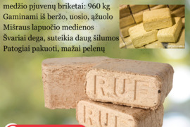  Įvairių rūšių medžio pjuvenų briketai