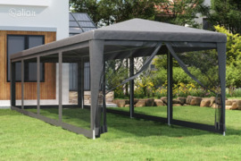vidaXL Proginė palapinė su 10 tinklinių sienų, antracito, 3x12m, HDPE