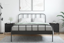 vidaXL Naktinės spintelės, 2vnt., juodos, 40x42x50cm, apdirbta mediena