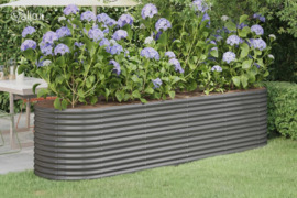 vidaXL Aukštas sodo lovelis, pilkas, 296x80x68cm, cinkuotas plienas