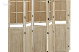 vidaXL Kambario pertvara, 6 dalių, rudos spalvos, 214x165cm, audinys