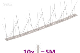 vidaXL Smaigų rinkinys nuo paukščių/balandžių, 10vnt., 5 eilės, 5m