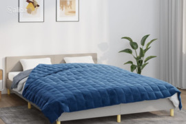 vidaXL Sunki antklodė, mėlynos spalvos, 200x220cm, audinys, 9kg