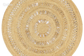 vidaXL Kilimas, 120cm, pintas džiutas, rankų darbo