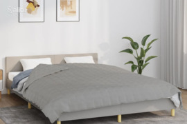 vidaXL Sunki antklodė, pilkos spalvos, 200x220cm, audinys, 9kg