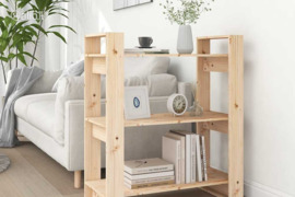 vidaXL Knygų spintelė/kambario pertvara, 80x35x91 cm, pušies masyvas