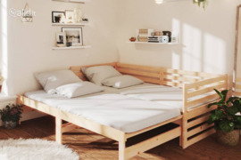 vidaXL Ištraukiama lova, 2x(90x200)cm, pušies medienos masyvas