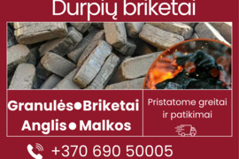 Granules 255eur briketai 199eur anglis,durpiu briketai