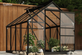 vidaXL Stiklinis šiltnamis, antracito, 155x200,5x191cm, aliuminis