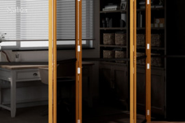 vidaXL Kambario pertvara, 6 dalių, juodos spalvos, 420x180cm