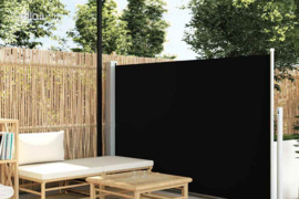 vidaXL Ištraukiama šoninė kiemo pertvara, juodos spalvos, 140x500cm