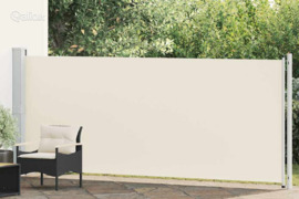 vidaXL Ištraukiama šoninė kiemo markizė, kreminės spalvos, 600x160cm