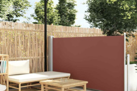 vidaXL Ištraukiama šoninė kiemo pertvara, rudos spalvos, 100x500cm