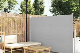 vidaXL Ištraukiama šoninė kiemo pertvara, pilkos spalvos, 140x500cm