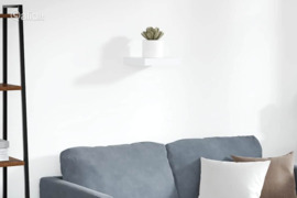 vidaXL Pakabinama sieninė lentyna, baltos spalvos, 23x23,5x3,8cm, MDF