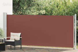 vidaXL Ištraukiama šoninė kiemo markizė, rudos spalvos, 600x160cm