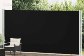 vidaXL Ištraukiama šoninė kiemo pertvara, juodos spalvos, 200x600cm