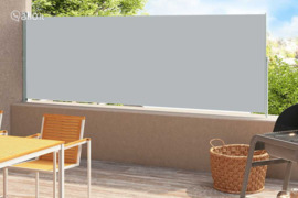 vidaXL Ištraukiama šoninė kiemo pertvara, pilkos spalvos, 180x500cm