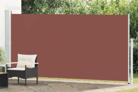 vidaXL Ištraukiama šoninė kiemo pertvara, rudos spalvos, 180x500cm