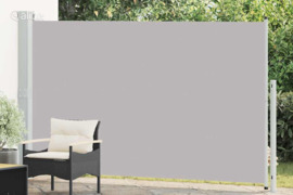 vidaXL Ištraukiama šoninė kiemo pertvara, pilkos spalvos, 180x300cm