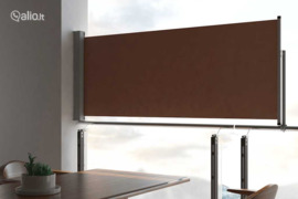 vidaXL Ištraukiama šoninė kiemo pertvara, rudos spalvos, 100x300cm