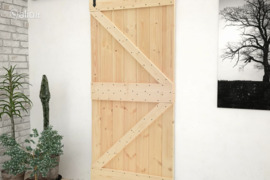 vidaXL Durys, 100x210cm, pušies medienos masyvas