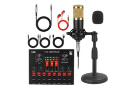 Mikrofonų rinkinys su V8K garso plokšte, auksinės spalvos