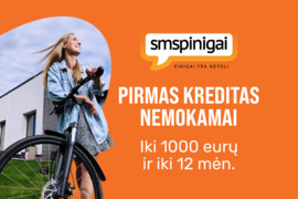 Pirmas kreditas iki 1000€ ir iki 12 mėn. nemokamai