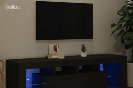 vidaXL Televizoriaus spintelė su LED apšvietimu, juoda, 140x36,5x40cm
