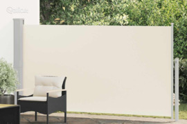 vidaXL Ištraukiama šoninė kiemo pertvara, kreminės spalvos, 170x300cm