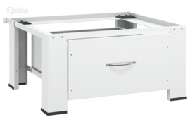 vidaXL Skalbimo mašinos pagrindas su stalčiumi, baltos spalvos