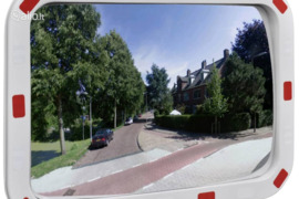 Kelio veidrodis, oranžinis, stačiakampis, 40x60cm, PC plastikas