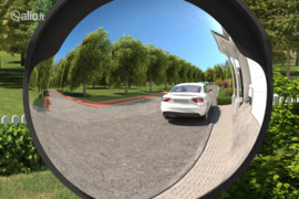 vidaXL Lauko išgaubtas eismo veidrodis, juodas, Ø60 cm, polikarbonatas